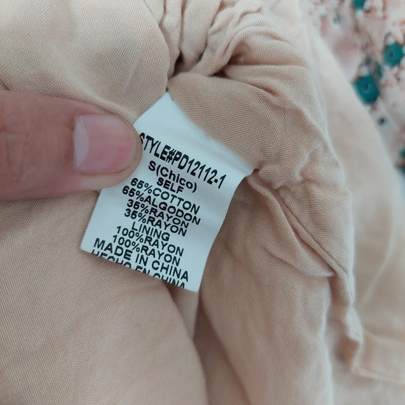 Papermoon Bell Sleeve Floral Boho Mini Dress Size Small - Picture 6 of 8